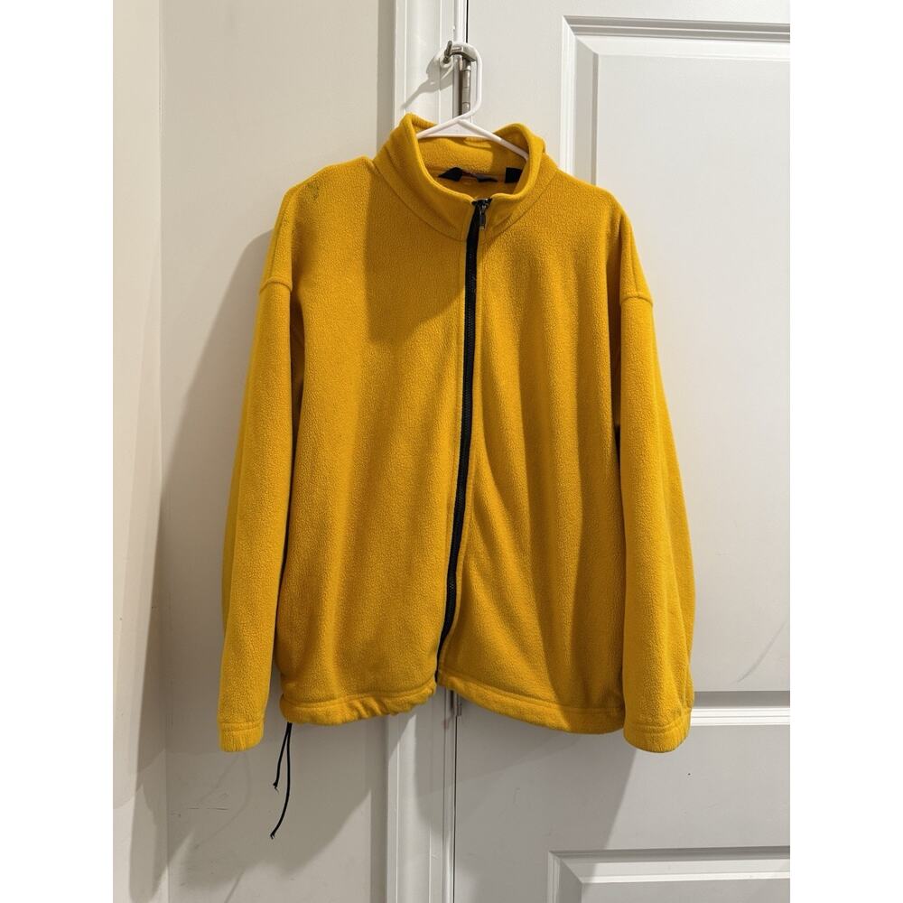 Mustard Yellow Full Zip Fleece Jacket Lightweight Cozy Outdoor